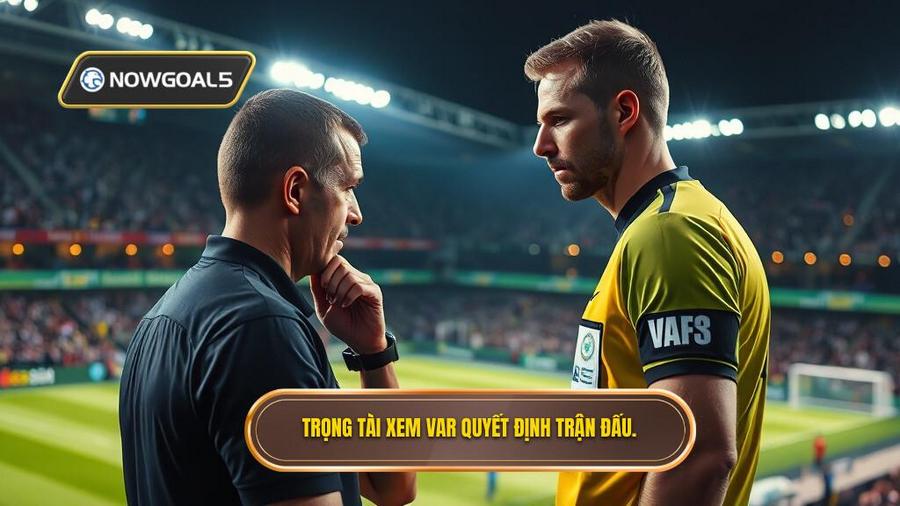 2. Trọng tài xem VAR quyết định trận đấu.